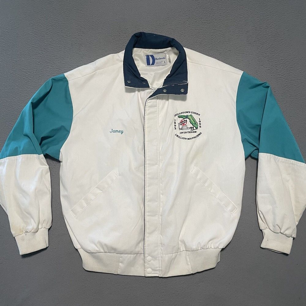 Vintage Dunbrooke Indiantown Cogen Bomber Jacket Mens L USA‎ Made Full Zip
